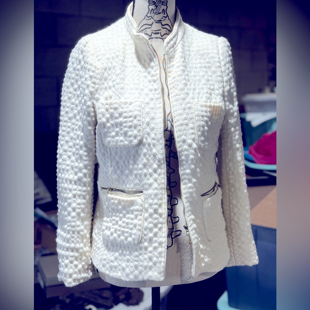 White textured Zara Blazer